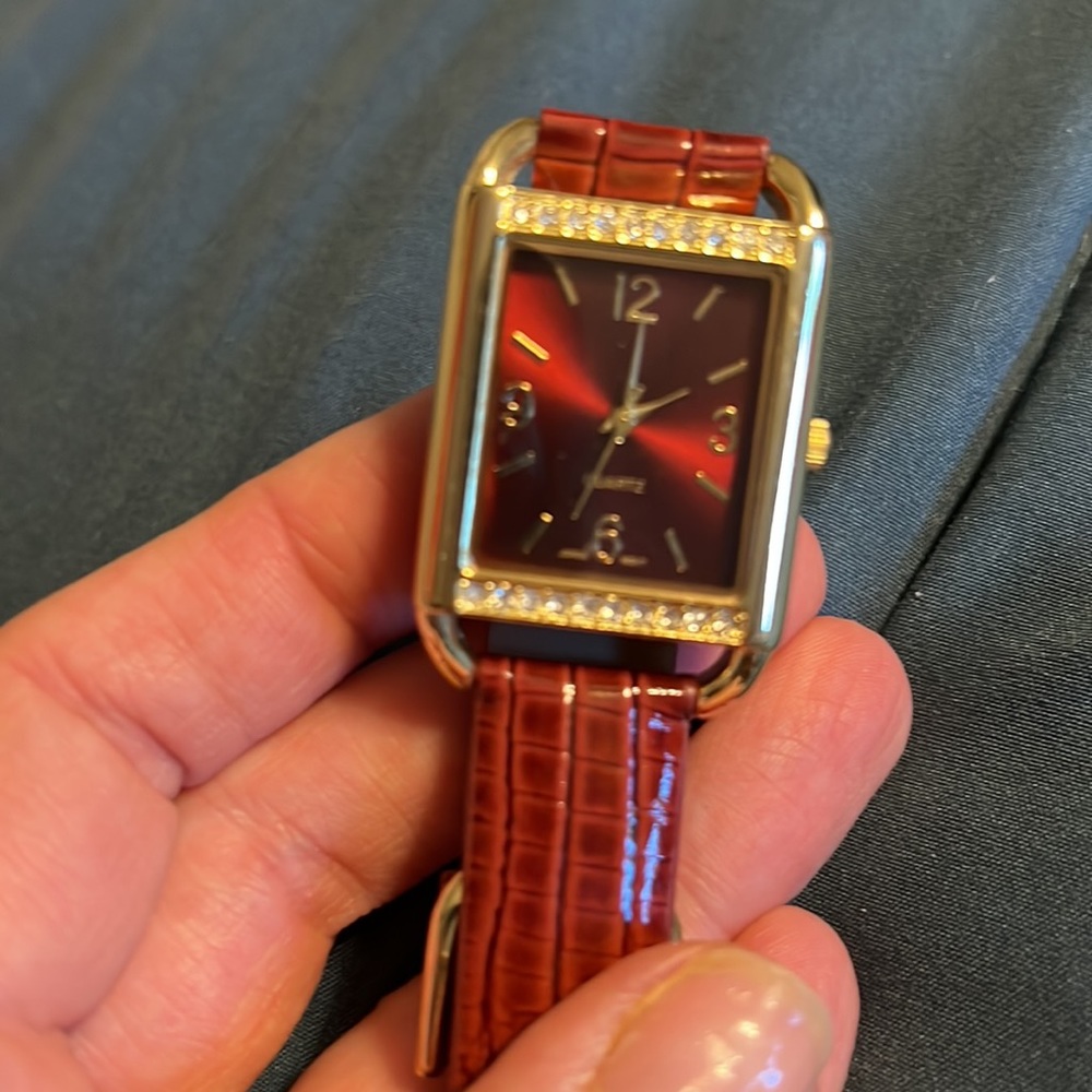 Movt Red Rhinestone Watch - Picture 2 of 3